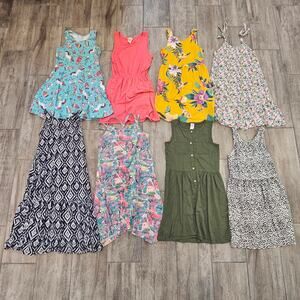 Girls Casual Dress Lot of 8 Size 7/8 Sleeveless Carter’s Old Navy GAP Play